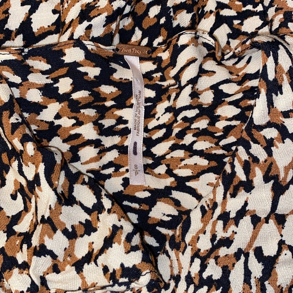 Free People Abstract Dot Flutter Sleeve Tiered Ruffle Wrap Mini Dress - Picture 10 of 14
